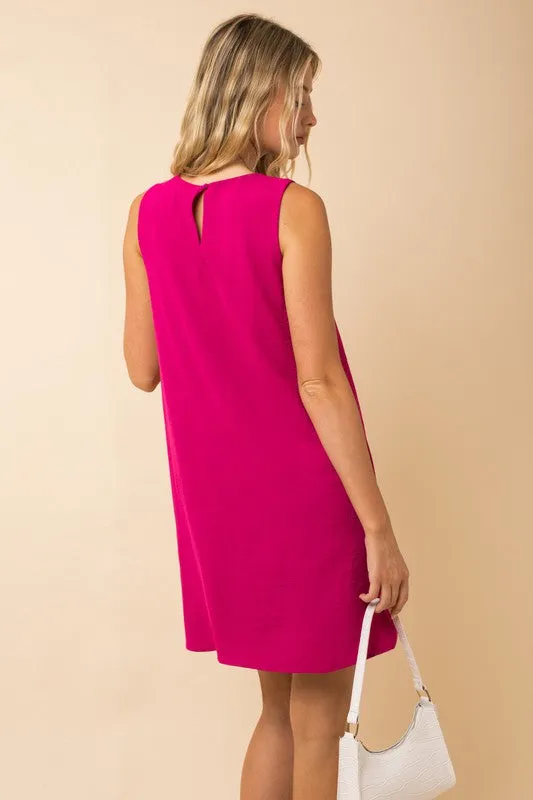 Sleek Simplicity V- Neck Sleeveless Shift Dress