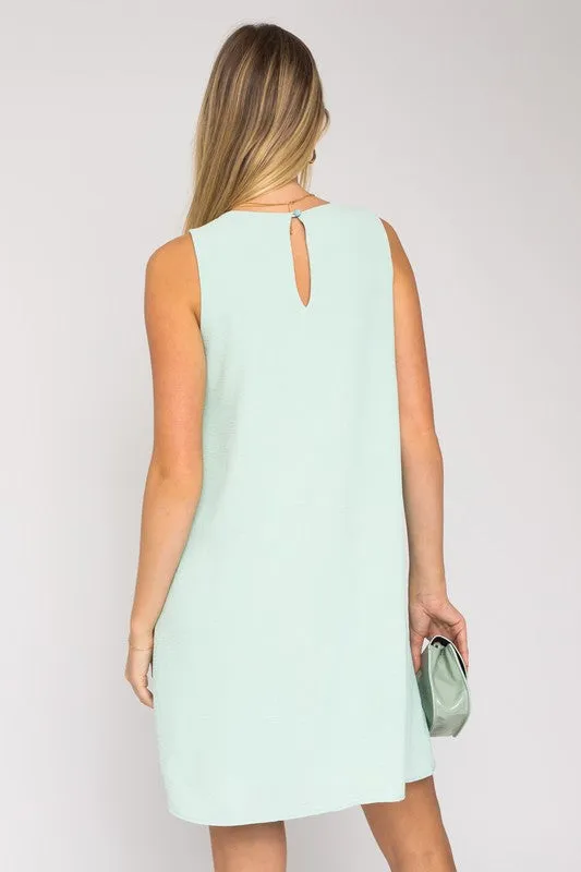 Sleek Simplicity V- Neck Sleeveless Shift Dress