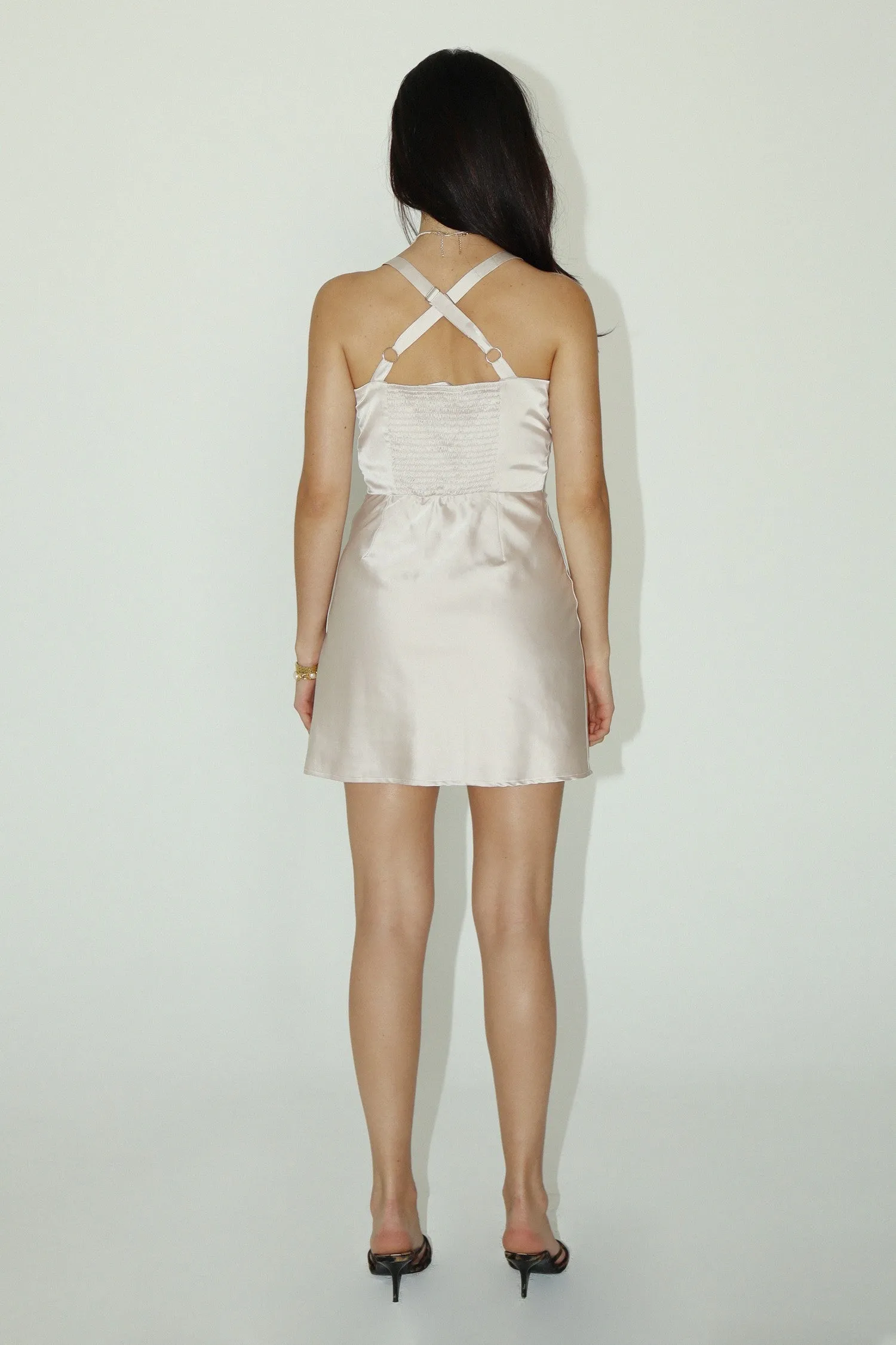 Soft Satin Mini Dress with Shoulder Straps