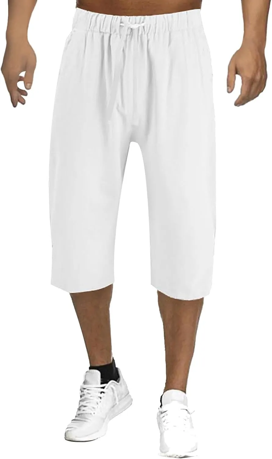 Soft Shorts for Men Summer Cortical Elastic Waist Fit Pockets Breathable Leisure Style Joggers Fresh Trendy Trousers