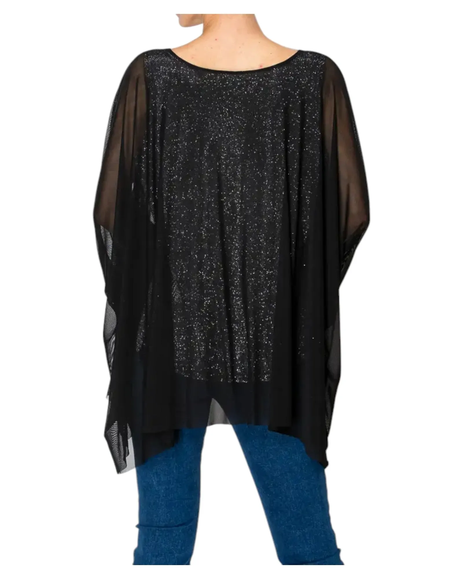 Starry Night Black Sparkly Tunic Top
