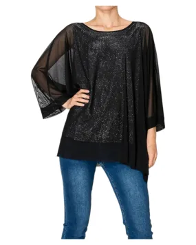 Starry Night Black Sparkly Tunic Top