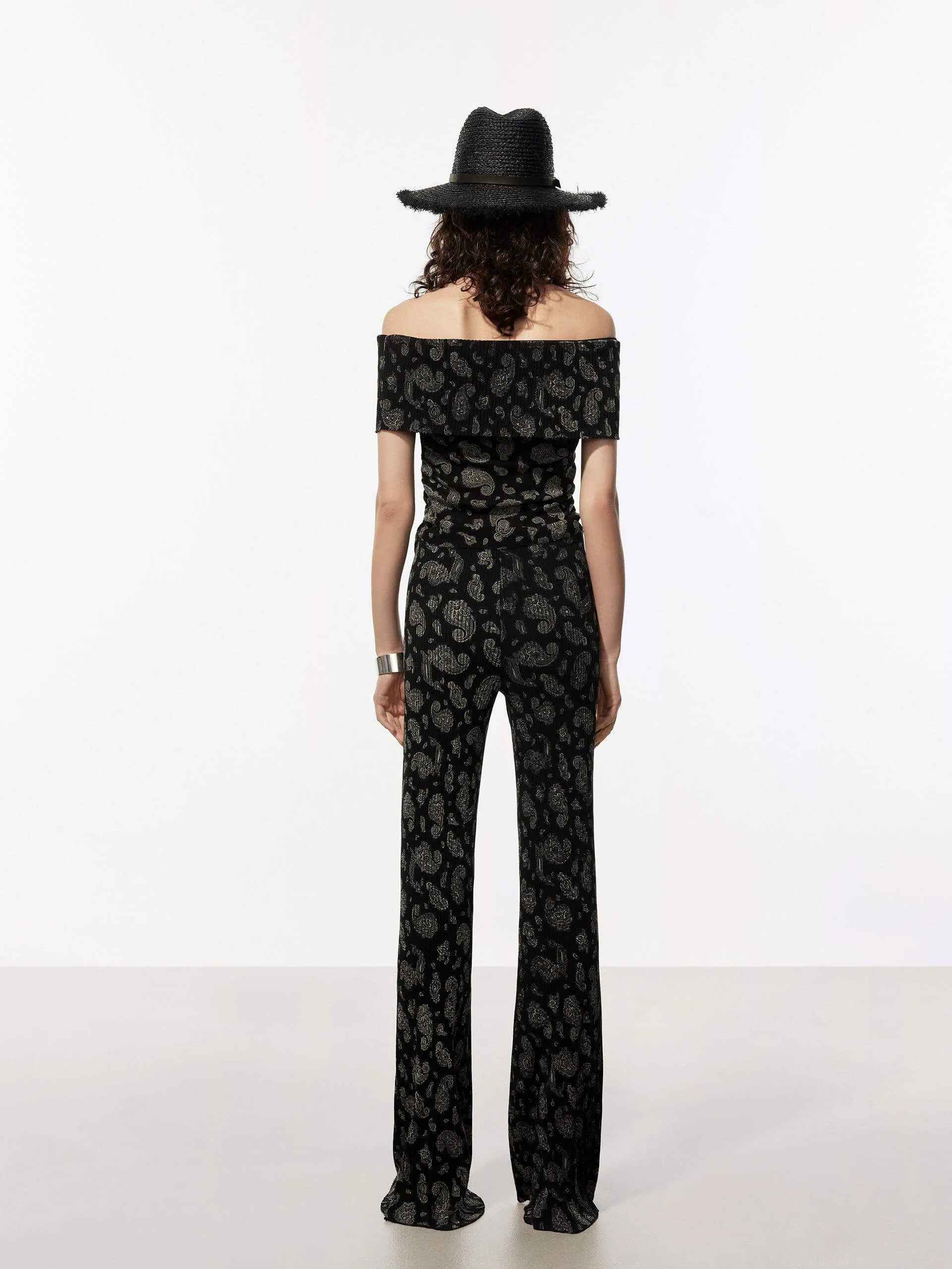 Stretchy Paisley Print Top