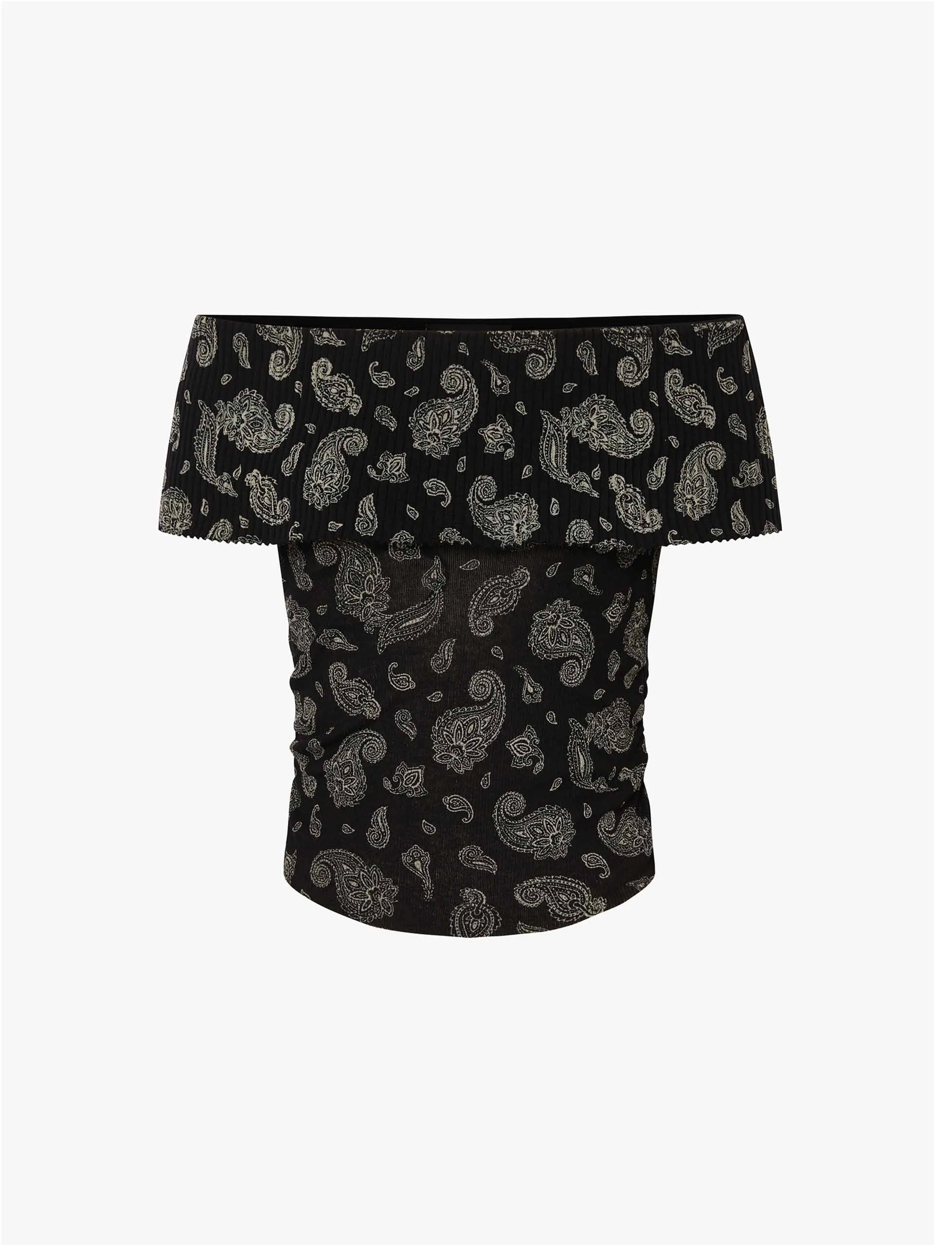 Stretchy Paisley Print Top