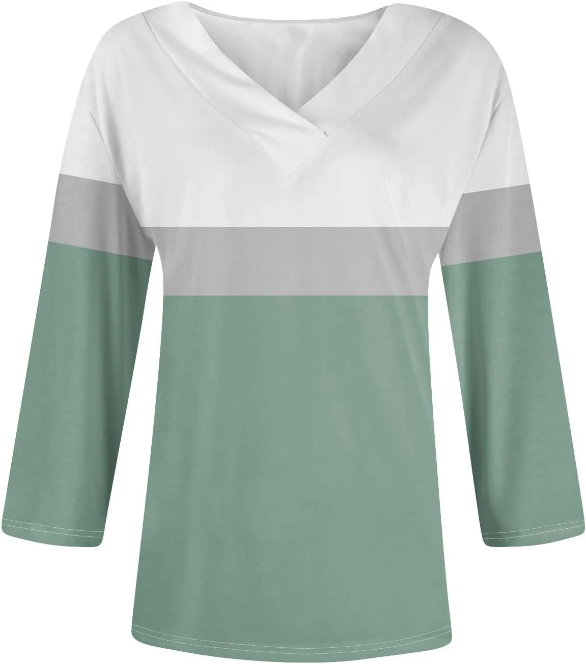 Summer Shirts for Women,Women's Floral Print V-Neck 3/4 Sleeve Casual Blouse Top Elegant Spring Summer Fashion