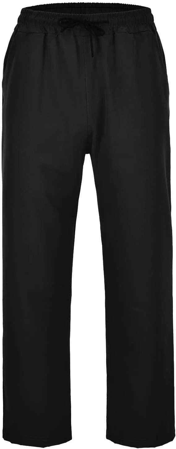 Sweatpants for Men Wide Leg Summer Drawstring Elastic Waist Pockets Breathable Athletic Summer Fresh Running Trousers