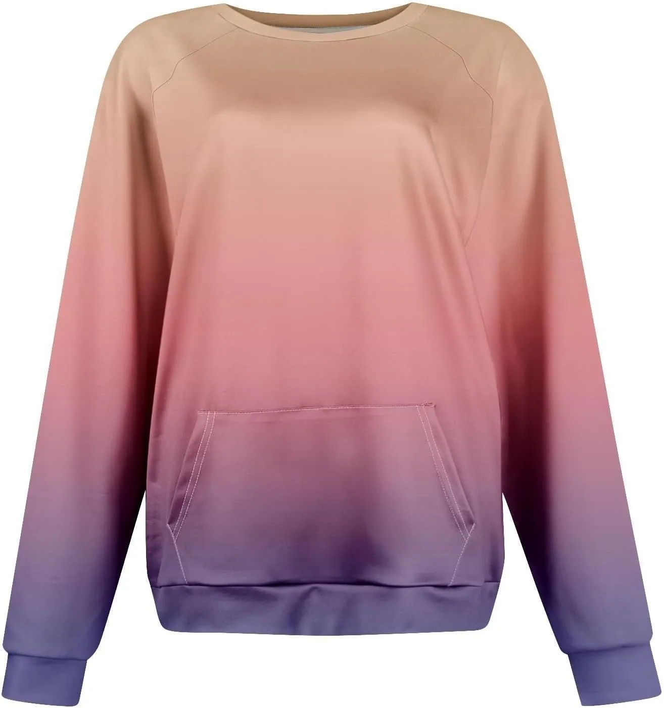 Sweatshirt for Women Fall Fashion Long Sleeve Crewneck T-shirt Loose Comfortable Pullover Hoodless Sweatshirts with Pockets