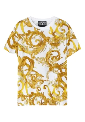 Versace Jeans Couture Baroque All-Over Print White T-Shirt-