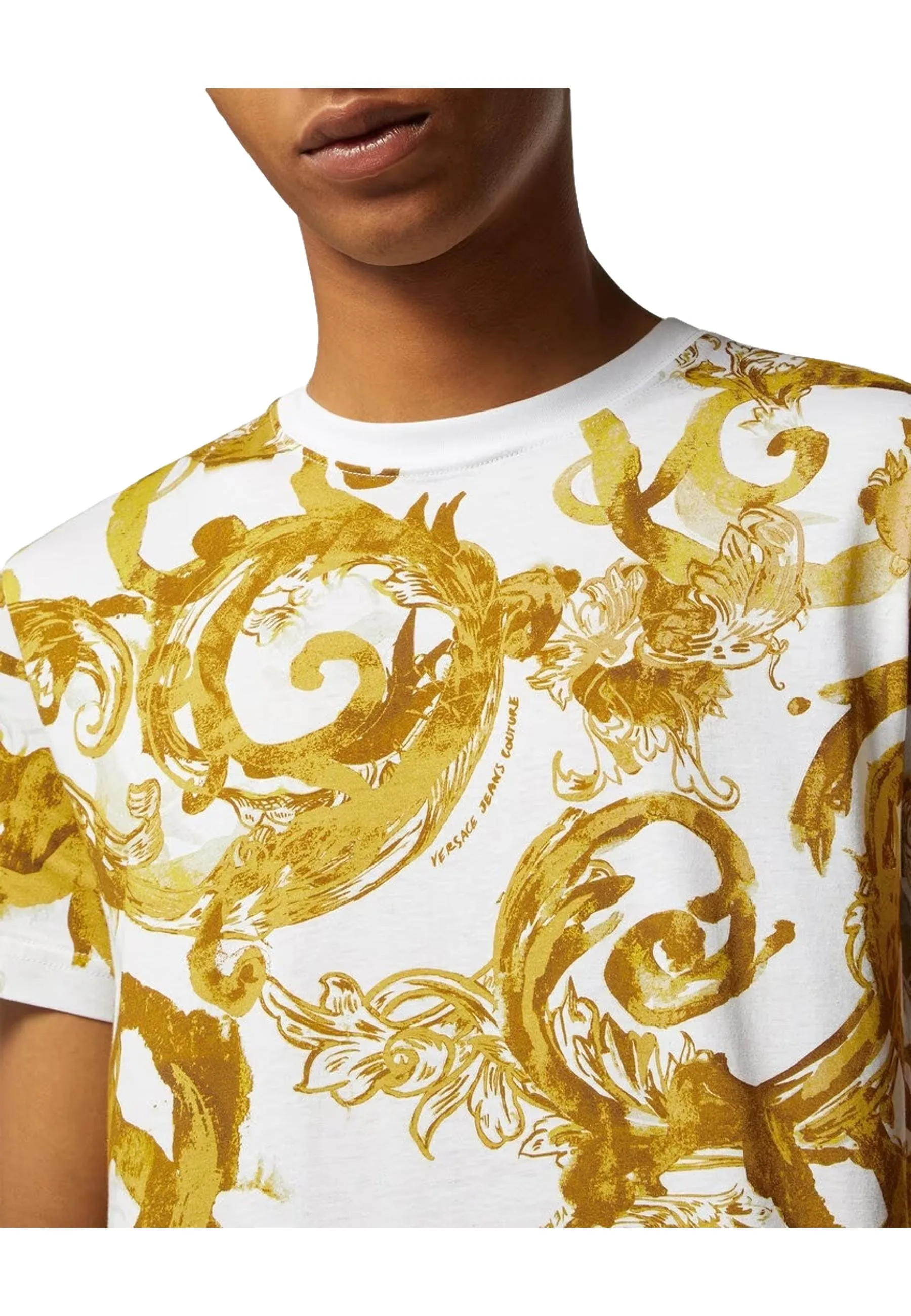 Versace Jeans Couture Baroque All-Over Print White T-Shirt-