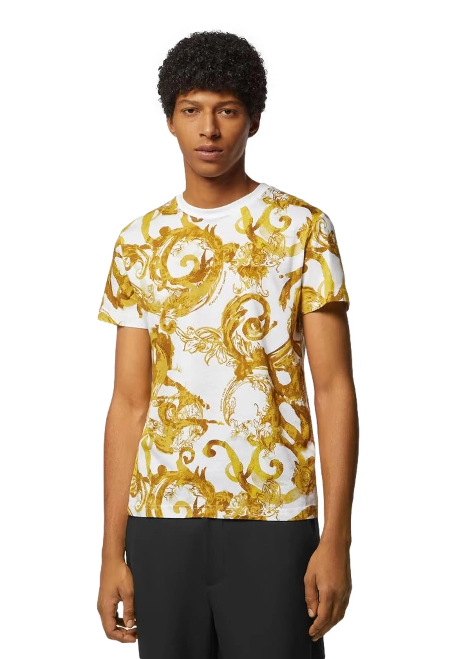 Versace Jeans Couture Baroque All-Over Print White T-Shirt-