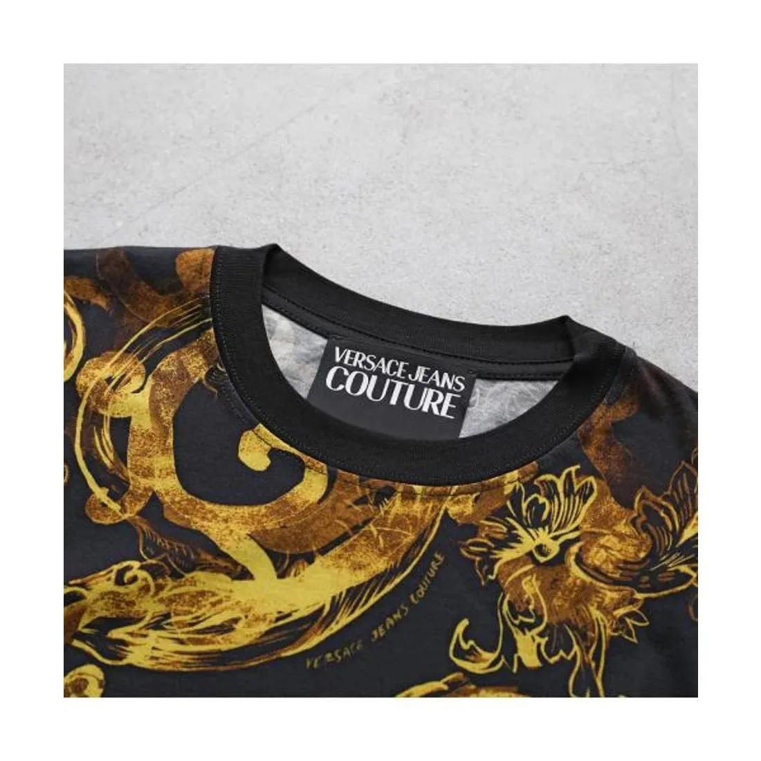 Versace Jeans Couture Black Baroque Print T-Shirt-