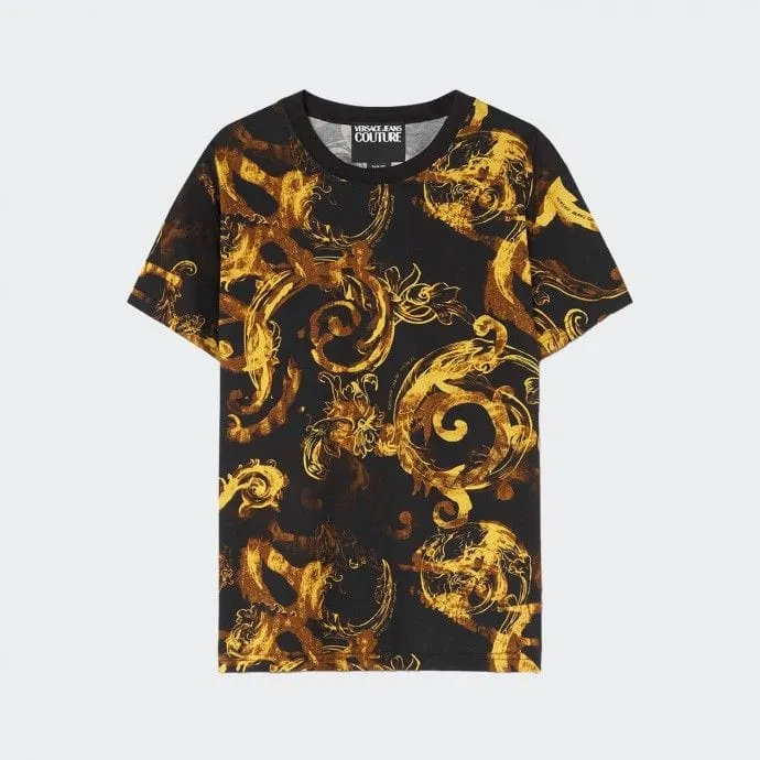 Versace Jeans Couture Black Baroque Print T-Shirt-