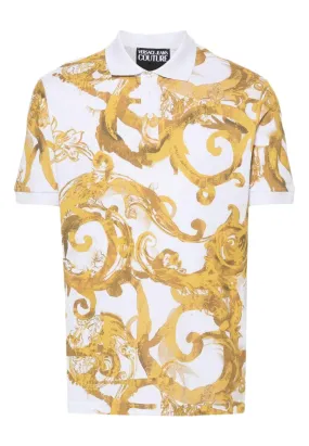 Versace Jeans Couture Men's Baroque Print Polo Shirt – Ornate Elegance-