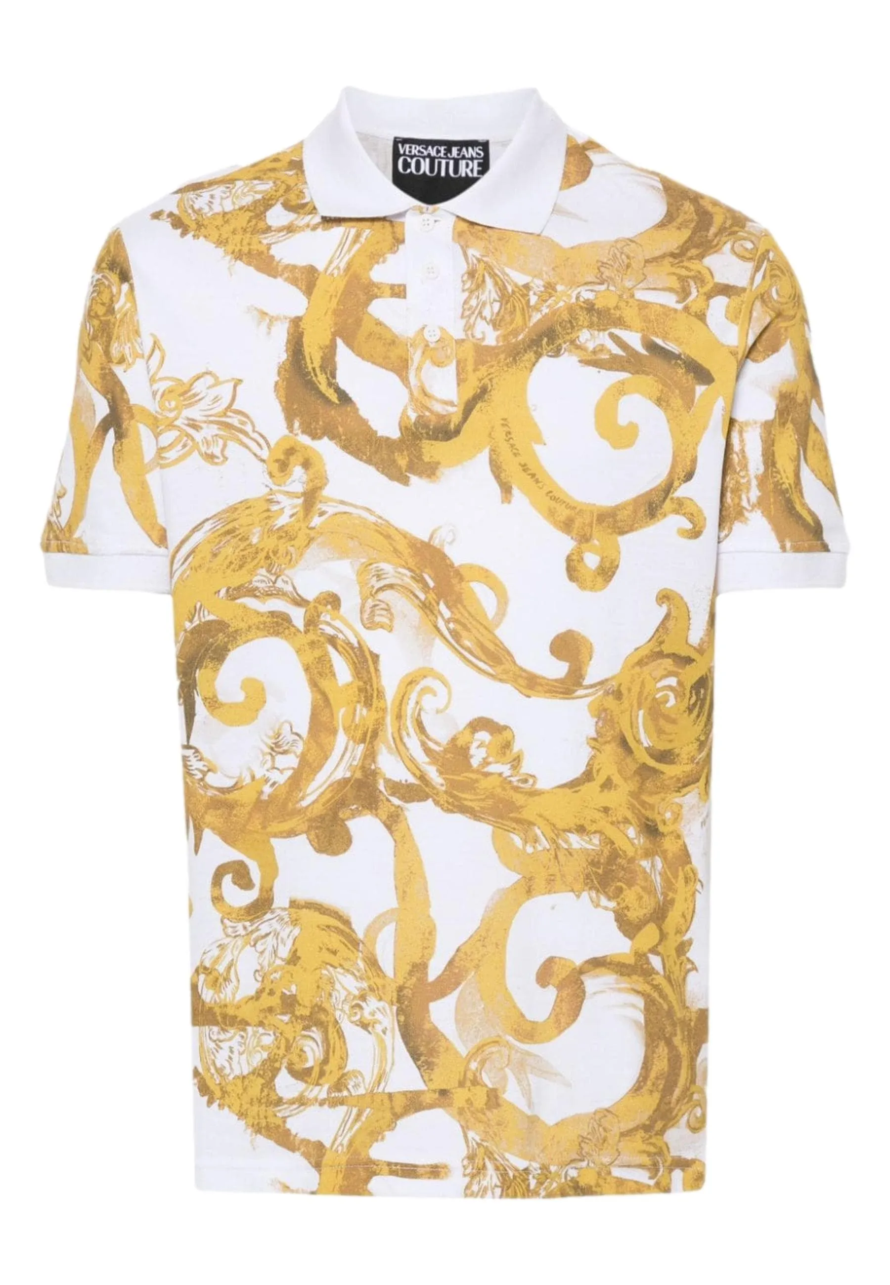 Versace Jeans Couture Men's Baroque Print Polo Shirt – Ornate Elegance-