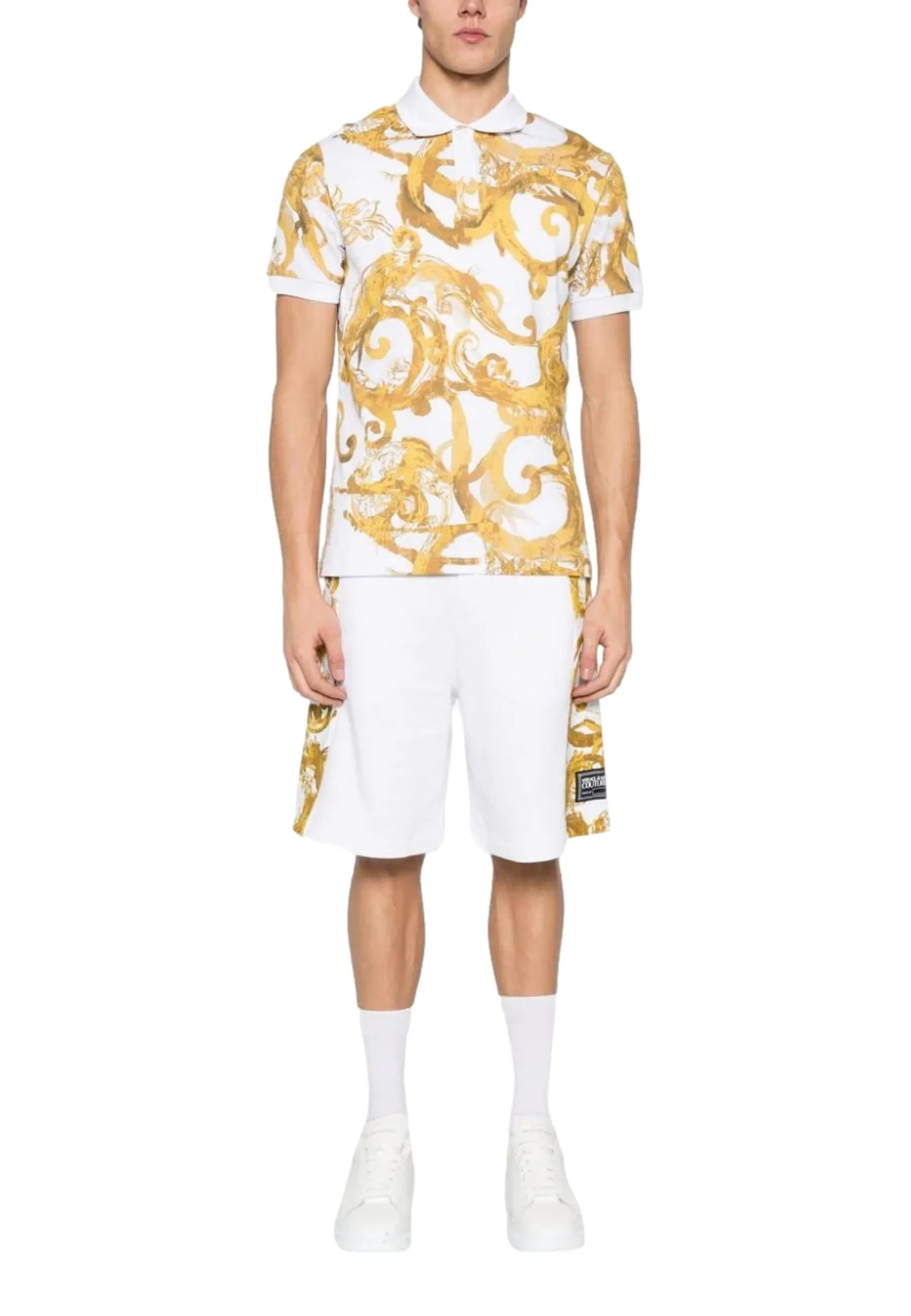 Versace Jeans Couture Men's Baroque Print Polo Shirt – Ornate Elegance-