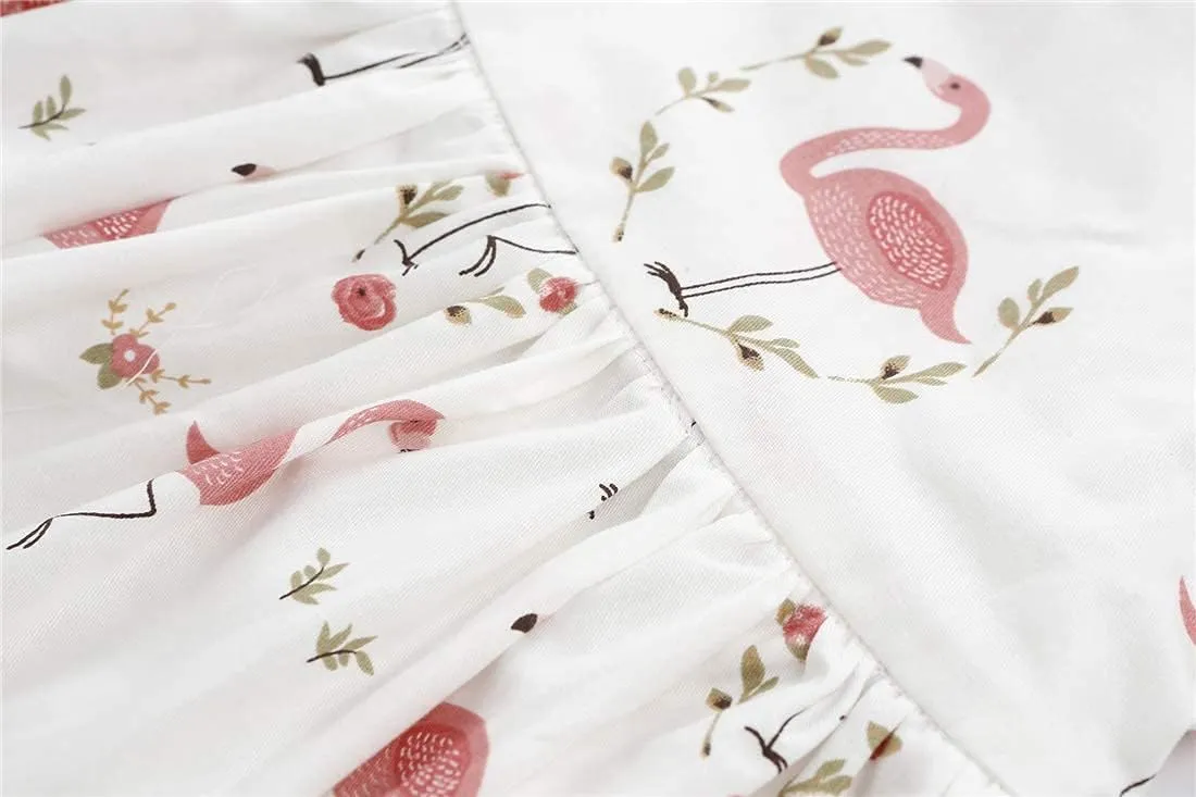 Vintage Floral Girls Dress Summer Casual Cotton Baby Dress