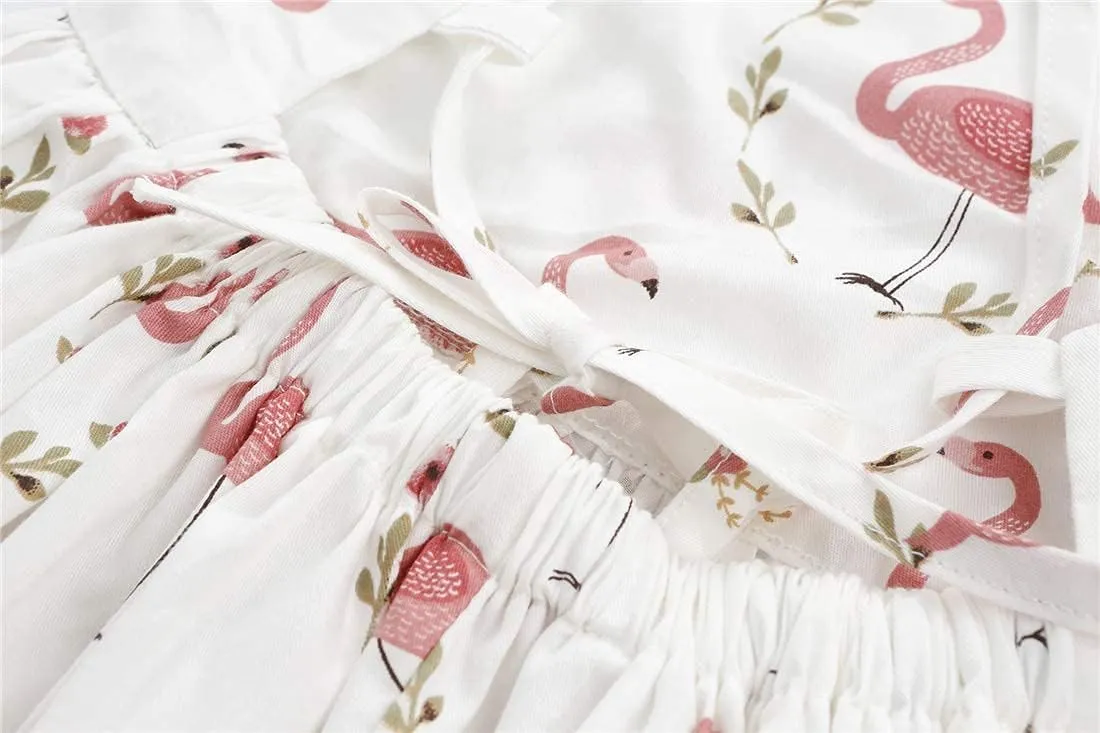 Vintage Floral Girls Dress Summer Casual Cotton Baby Dress
