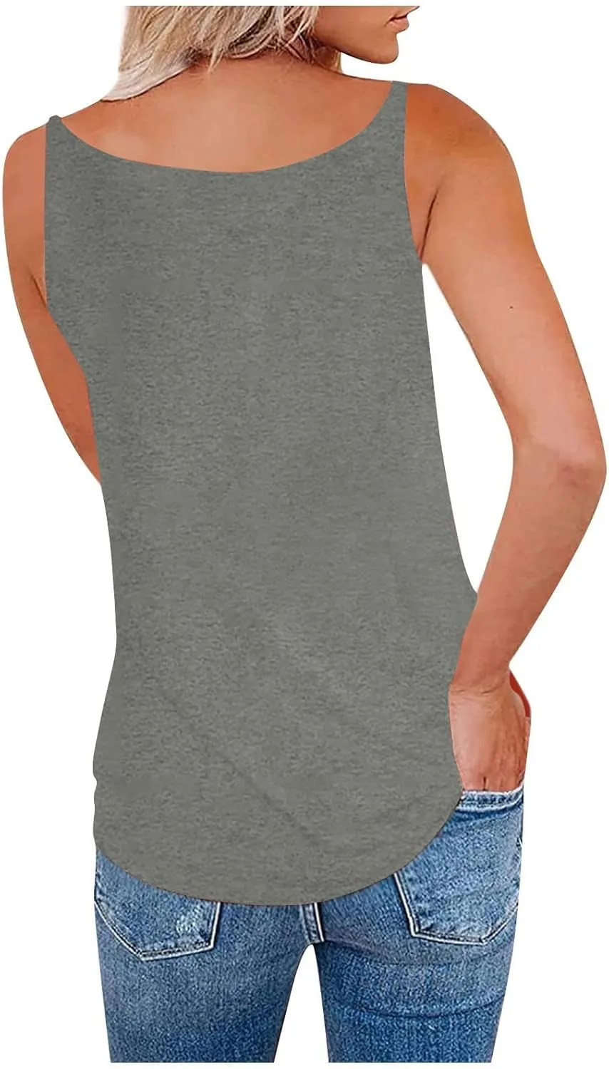 Women's Tank Tops Summer Fashion Half Zipper V Neck Sleeveless Blouses Casual Solid Loose Elegant Swing Beach Shirts
