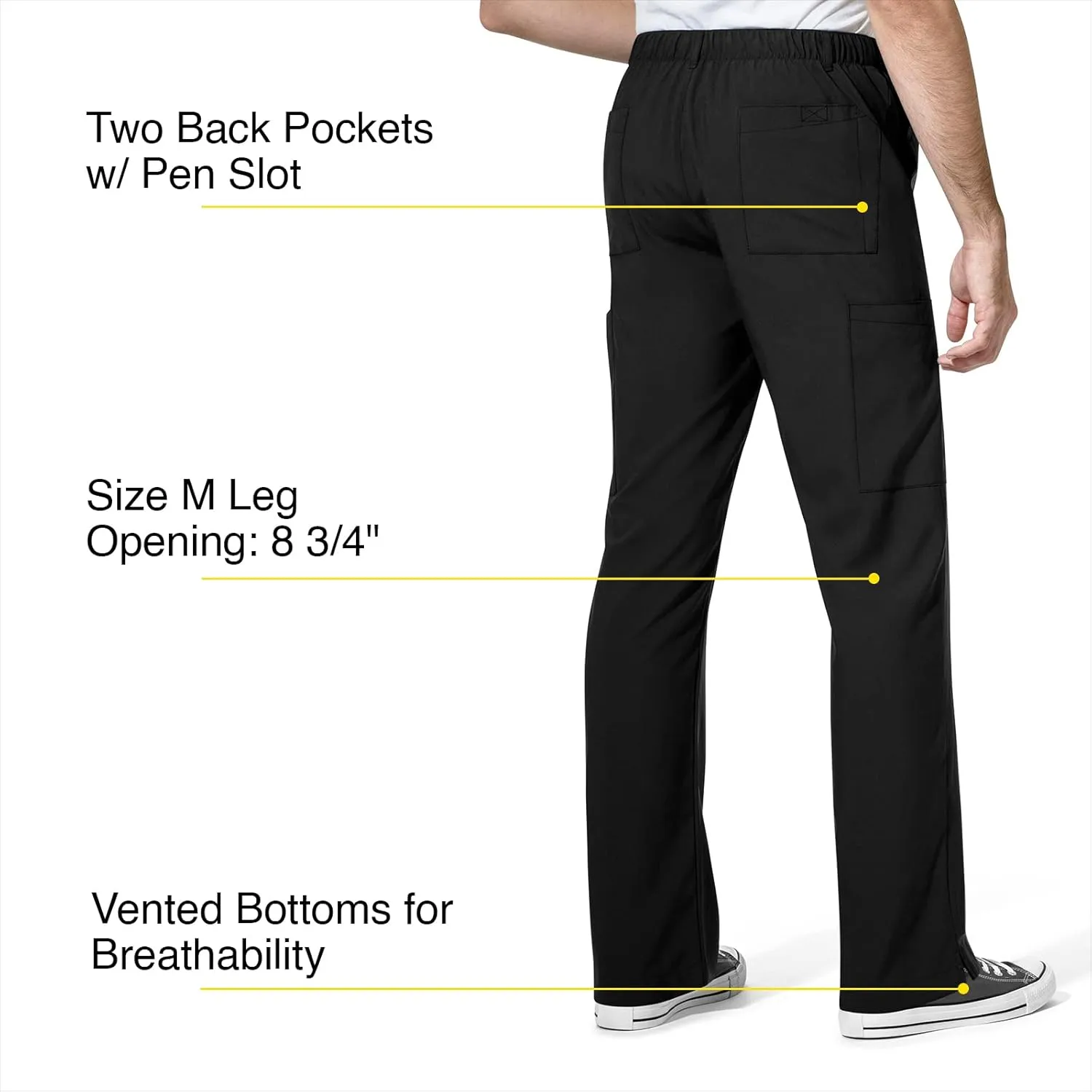 WonderWink Men's Flat Front Cargo Pant