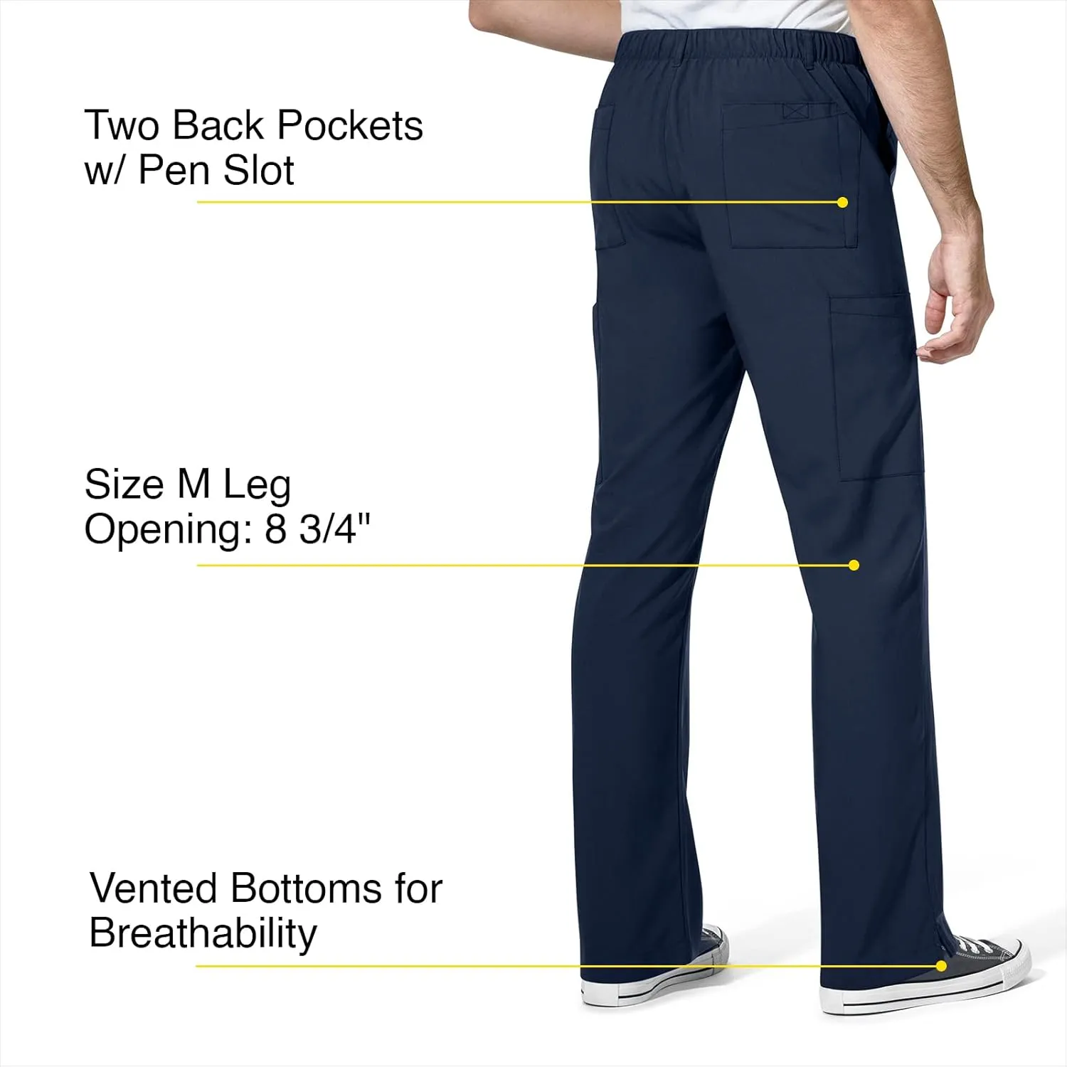 WonderWink Men's Flat Front Cargo Pant